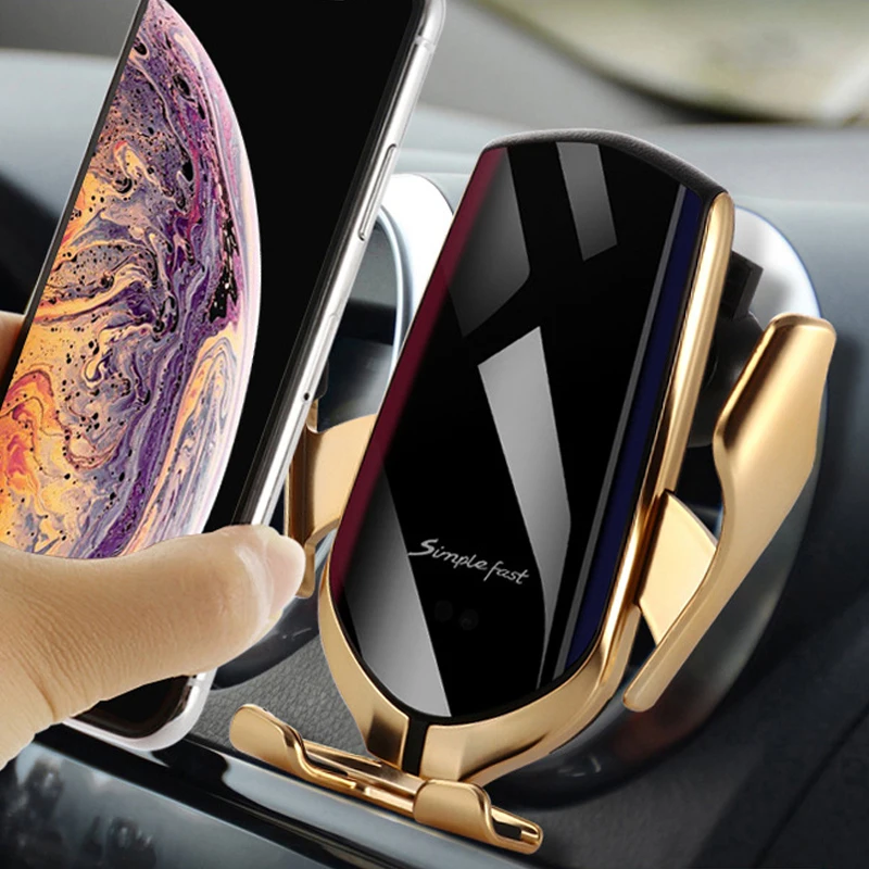 2022 car holder wireless charger shenzhen new magnetic automatic induction fast best wireless mobile phone charger car