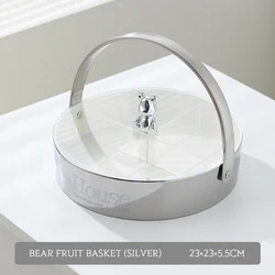 OSBORN Hot Selling Ceramic Dessert Tray Basket Dried Dry Fruit Plate Lace Candy Plate With handle