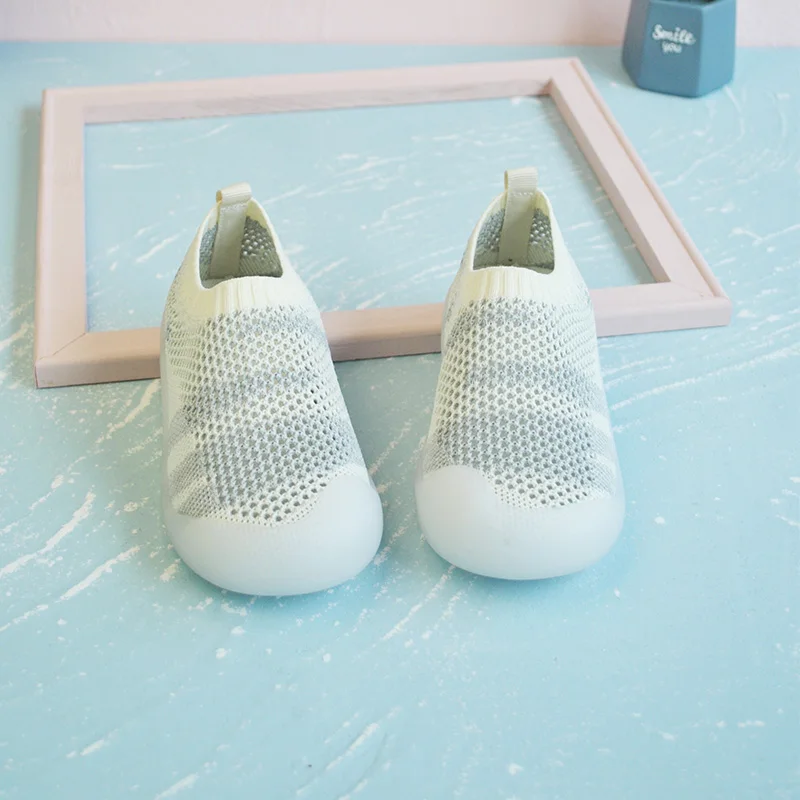 Little Girls Lovely Breathable Knitted  Sneakers Soft Bottom  Kids Casual Outdoor Daily Walking Kids Shoes