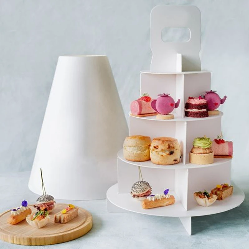 Middle Eastern Favorite Afternoon Tea Packaging Business Weddings Hotel Birthday Parties Cone-Shaped Cake Rack With The Handle