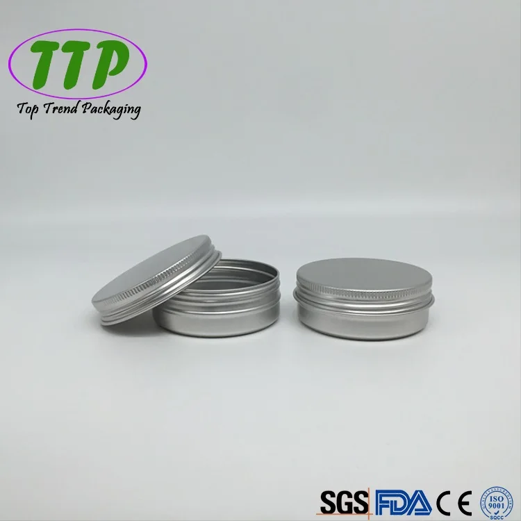 15ml 15g Small Metal Aluminum Tin Container with Screw Top for Travelling Packaging