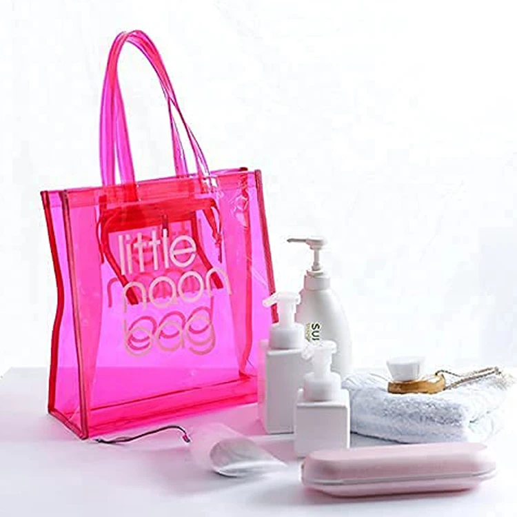 Small MOQ Summer New Fashion Pvc Clear Transparent Shoulder Handbag Hand Tote Bag Handbags For Ladies Women Bag