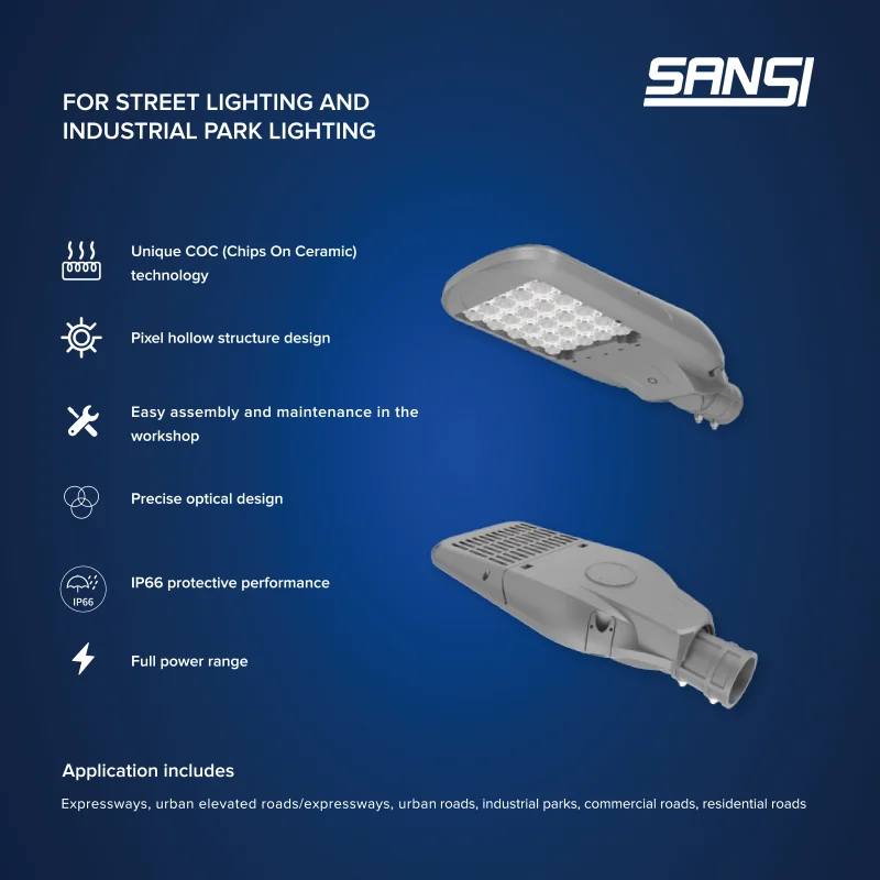 SANSI Free Sample High Lumen IP66 Ceramic Energy Saving  Smart Control Solar LED Street Lights Lamps For Garden