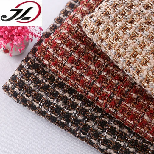 factory direct supply   striped fabric plaid tweed fabric fancy fabric for overcoat