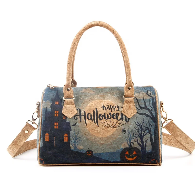 Portugal imported cork degradable environmental handbag American street trend tree leather bag
