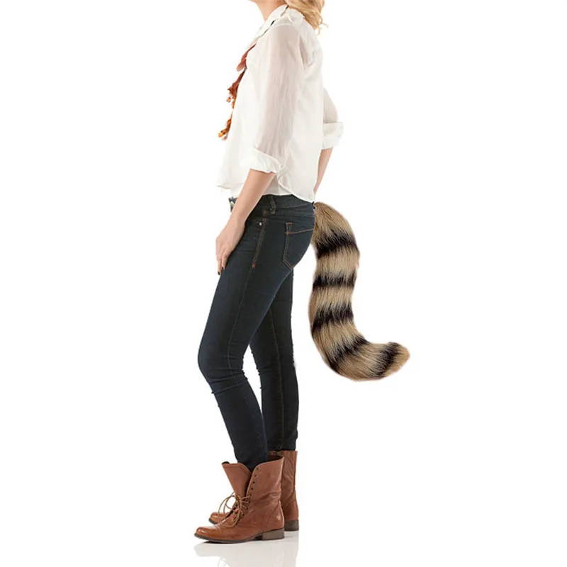 JSFUR Faux Fur Tail for Cosplay Halloween Party Costume