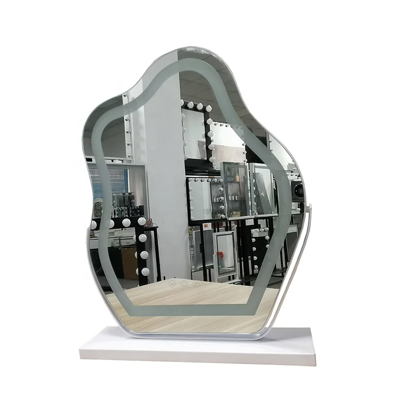Luxury 3 colors lighted smart touch screen home decor Irregular Cloud Shape Makeup mirror Vanity mirror