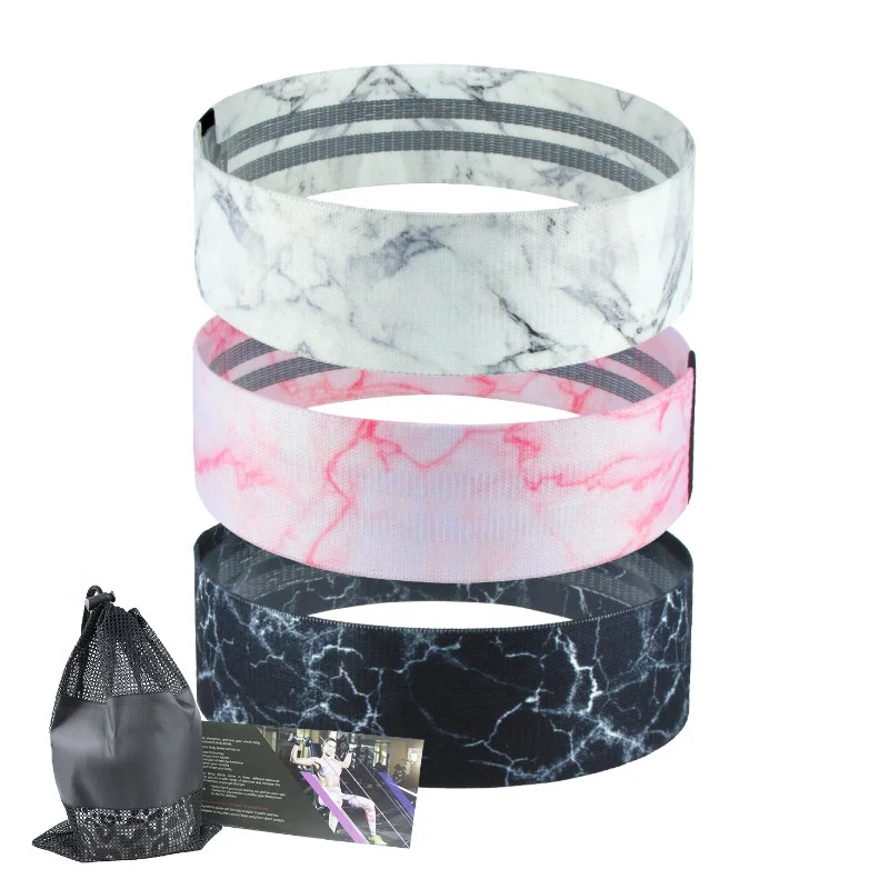 Buy Resistance Bands Custom Logo Marble Set 3Size Squats Stretching and Lunges Hip Band