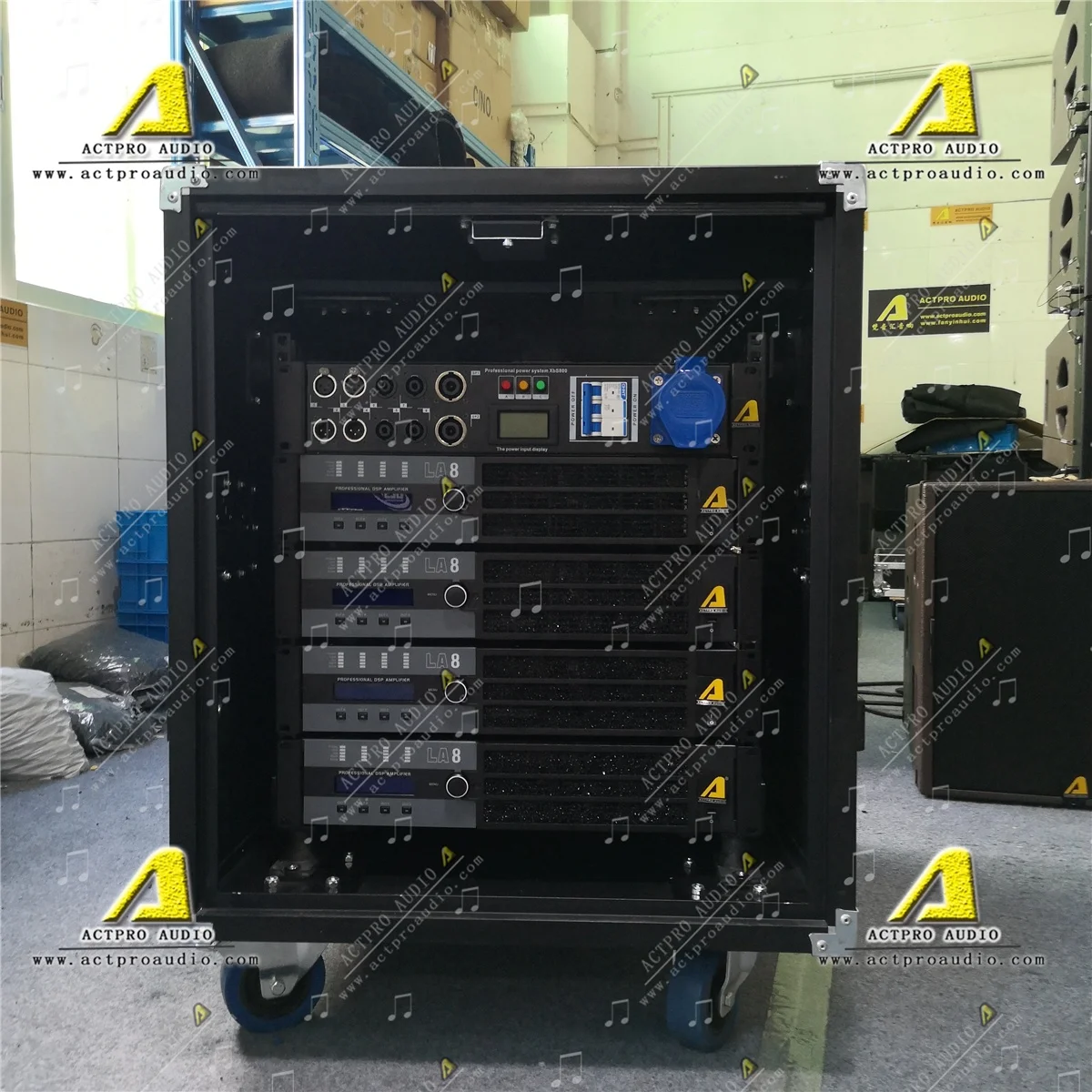 LA8 AMP Rack  4 Channel 1500W LA8 Amplifier KR208+SB18+LA8 RAK