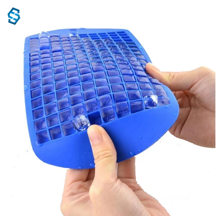 160 Mini Grids Wholesale Ice Cube Maker Molds Silicone Pretty Tiny 3D Square Ice Cube Tray
