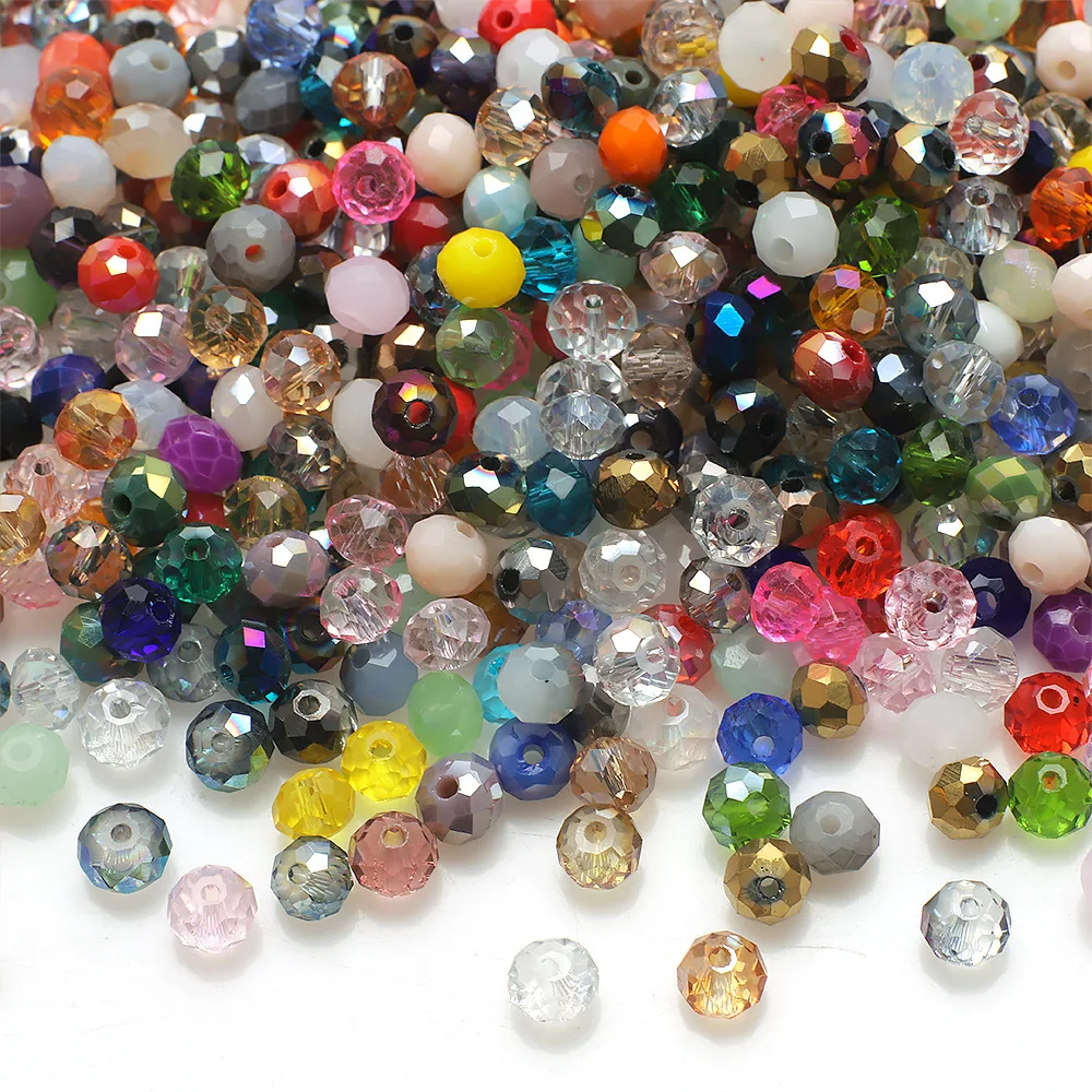 DS Factory  wholesale mixed colors glass crystal rondelle beads for jewelry making