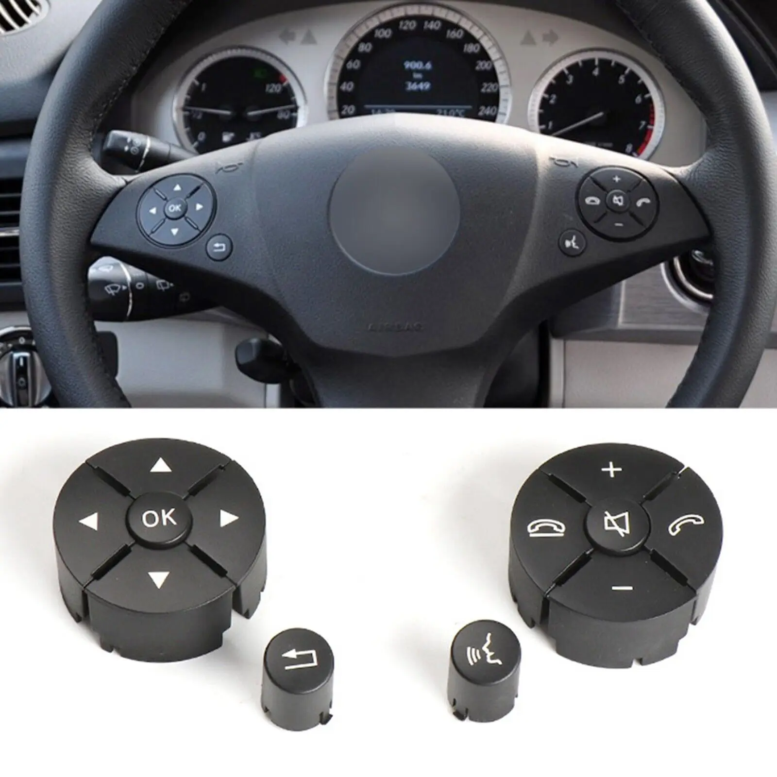 Multi-function Steering Wheel Push Switch Buttons Cover For Mercedes Benz ML GL-Class W164 R-Class W251 1648700558