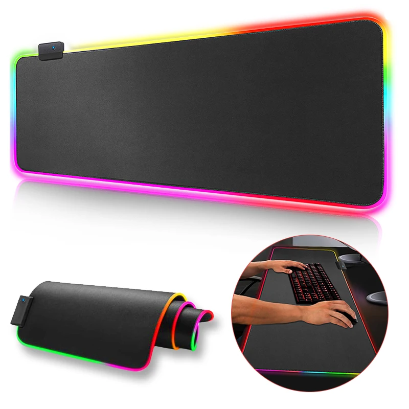  Игровой коврик для мыши RGB с пользовательским принтом большой размер XXL нескользящий базовый аниме клавиатурой 800*300
