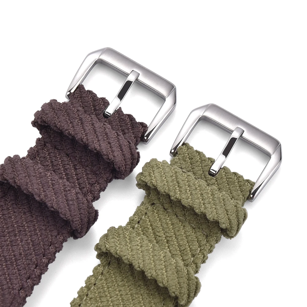 JUELONG Customized Color 18mm 20mm 22mm Colorful Corduroy Watch Strap Soft Braided Fabric Watch Bracelet Cotton Watch Band