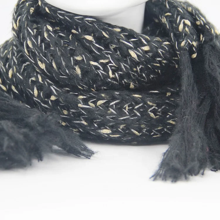 Latest promotion price scarves ladies Mohair with gold thread Jacquard fashion winter scarf