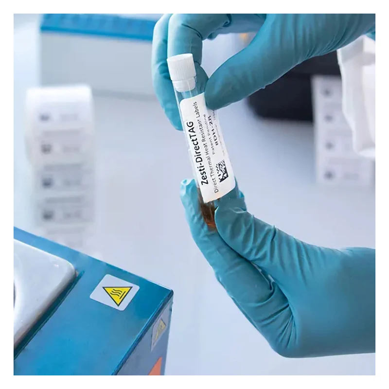 Custom Low Temperature Roll Etiqueta Medical Freezer Test Tube Cryogenic Label Blood Tube Sticker Barcode Lab Chemicals Label