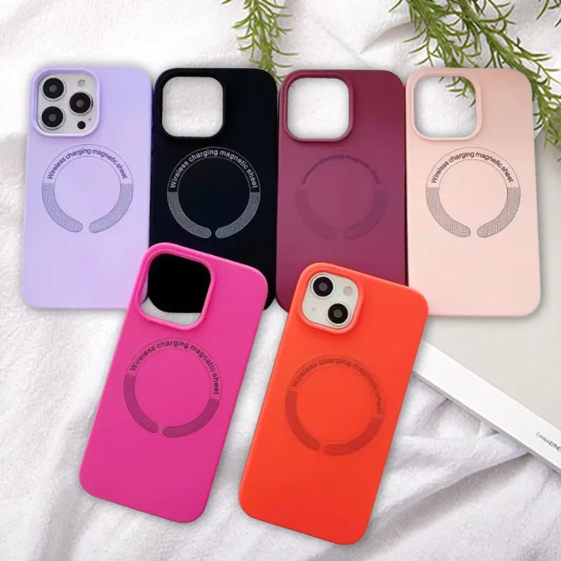 Силиконовый Магнитный чехол для Iphone 16 15 14 13 Pro Max S24