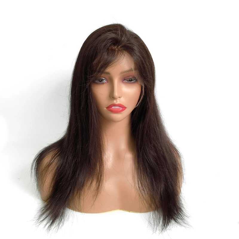 14 Inch Straight Hair Black Color Human Hair  Full Lace Wig With Factory Price