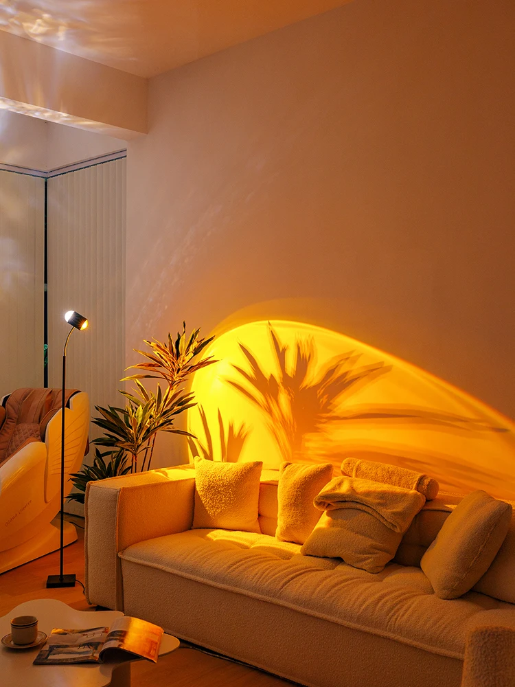 Water Ripple Floor Lamp Sunset Net Red Night Light Double Atmosphere Light Live Coffee Shop Floor Lamp Smart Home Lights