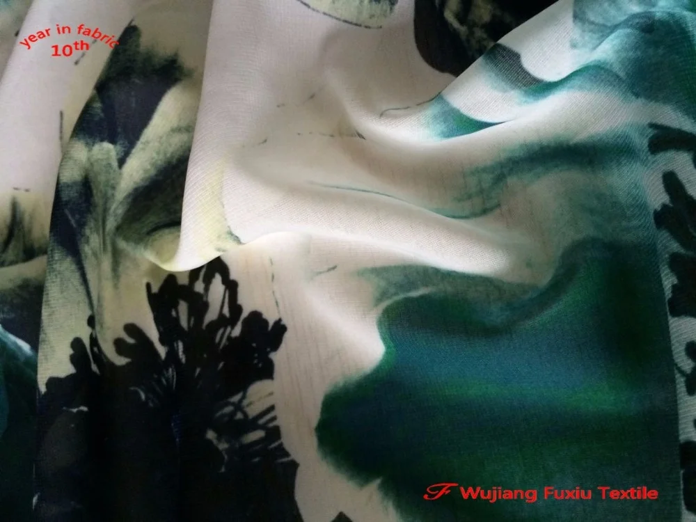 High Quality 15D soft Super Thin and Soft French Silk Chiffon Printed Fabric