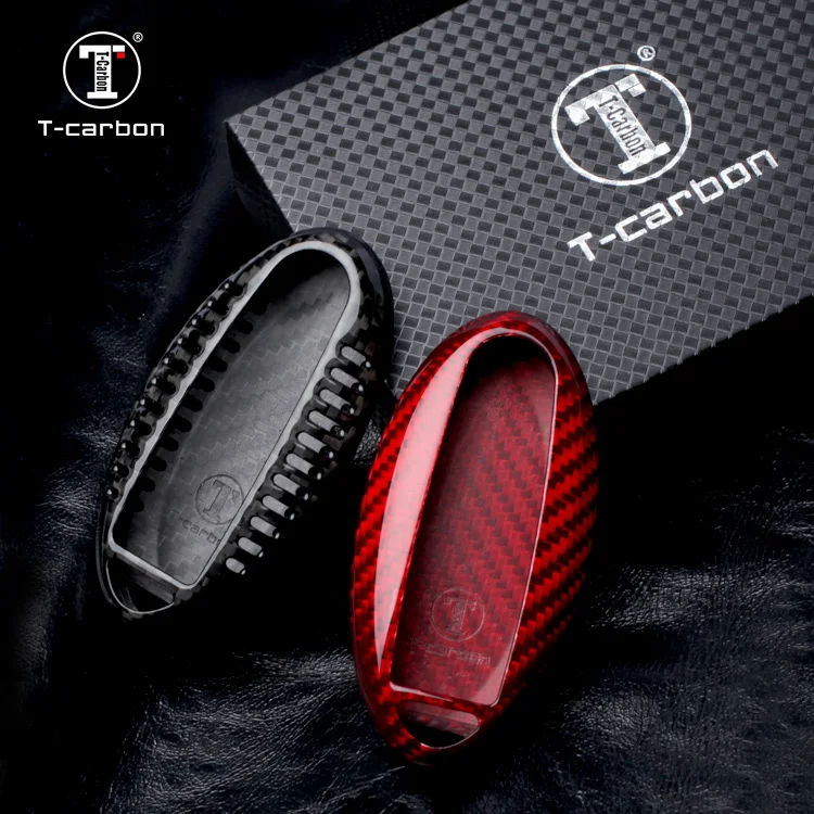 T-carbon Key Case Black For Nissan Car Key Case Cover Carbon Fiber Auto Parts Key Cover Factory Sales