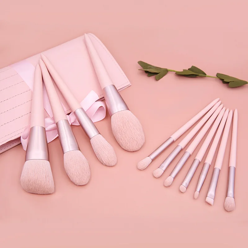  pink makeup brushes High Quality Wholesales brush set vegan private