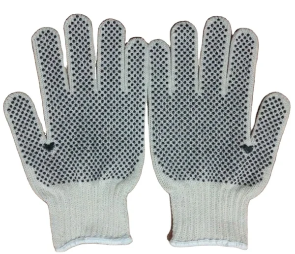Dot shaped anti slip construction gloves durability breathable point bead cotton gloves for labor protection
