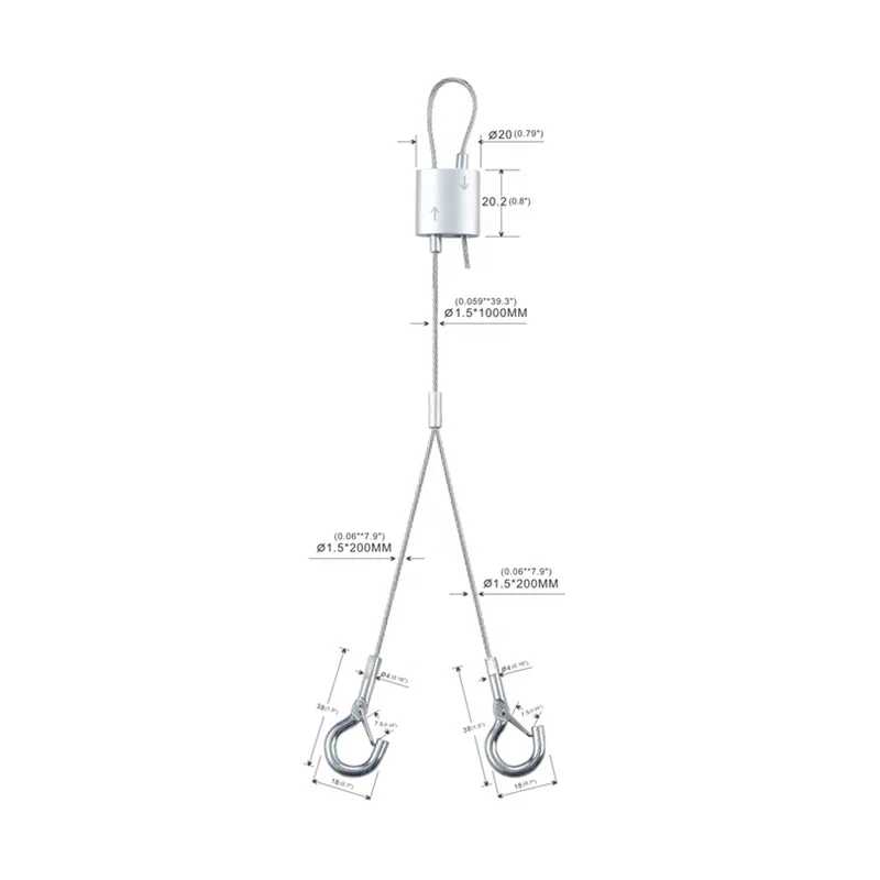 Stainless Steel Wire Rope Suspension Hanging Kits For Acoustic Panel LED Panel Lighting