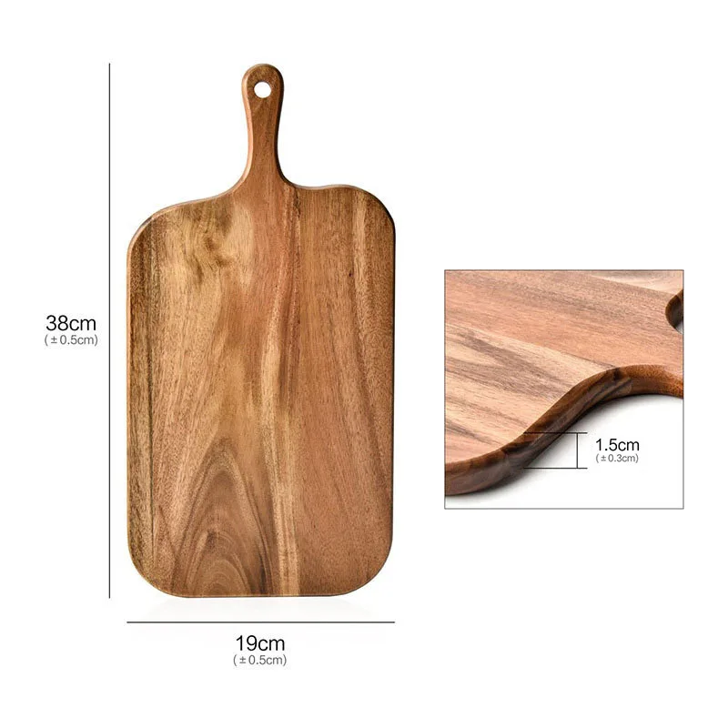Wood Chopping Board For Vegetables Cutting Fruits Wooden Pizza Tray Tool Long Handled Acacia Wood Cutting Board