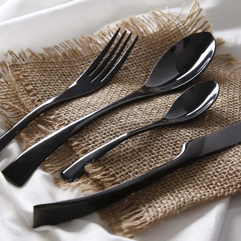 High Quality Middle East Stainless Steel Flatware Unique Cutlery 120/130/144pcs Forks And Spoons Set Designer Dinnerware