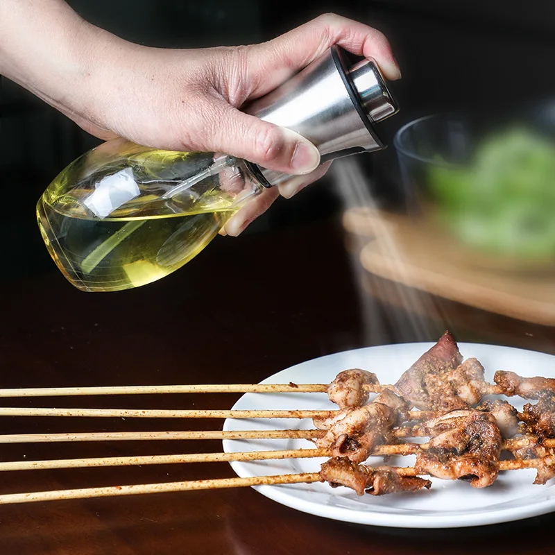 200ml 304 stainless steel oil spray bottle pressing  barbecue oil spray bottle glass  BBQ Kitchen Baking Roasting Cooking