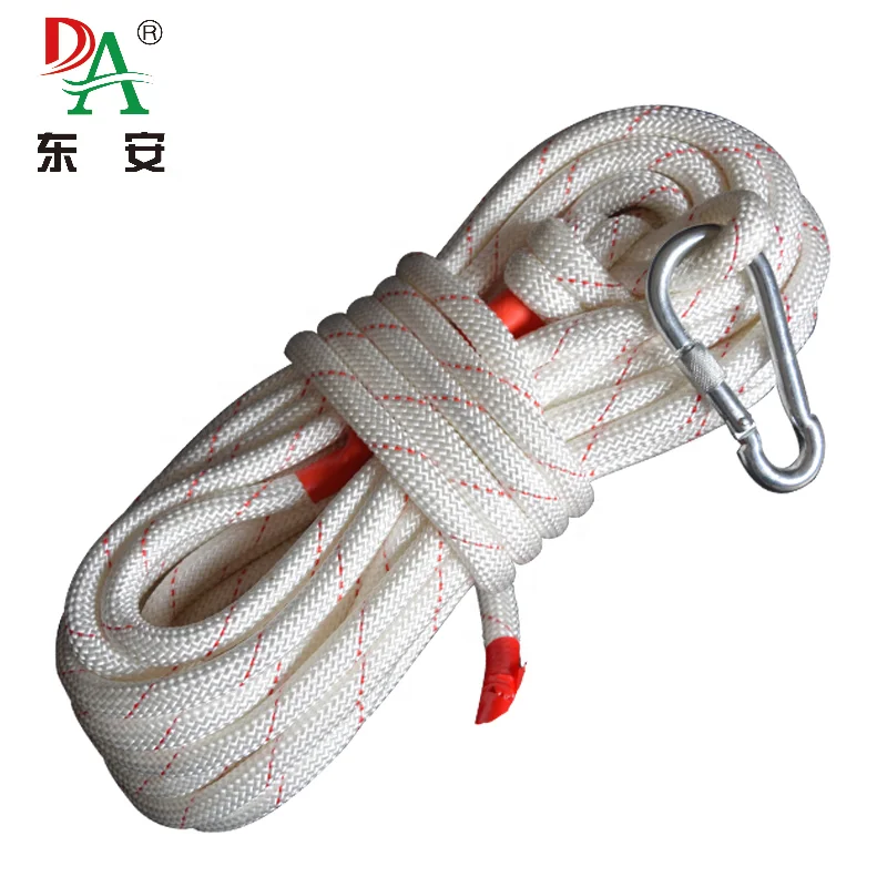 8-16MM Escape Lifesaving Fire Fighting Rope Altitude Climbing Outdoor Climbing Nylon Rope with Steel Hook