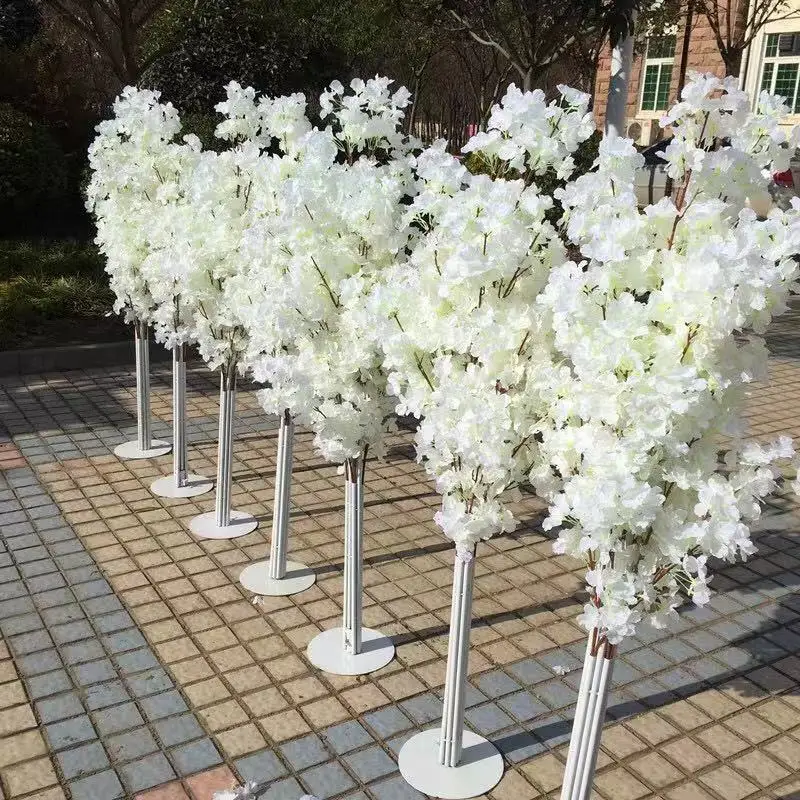 Fancy wedding cherry blossoms road lead artificial flower tree