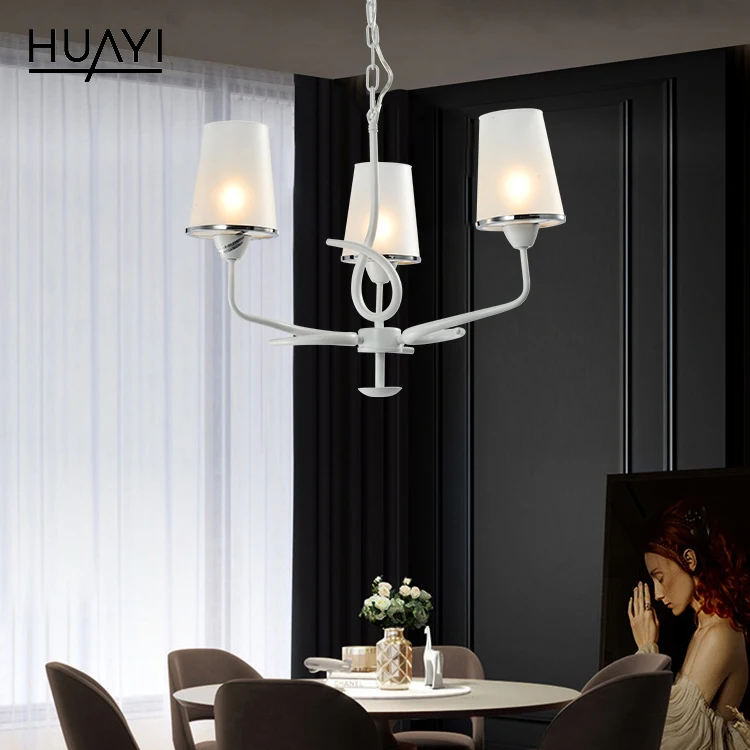 HUAYI Hot Sale Modern Simple Style Dining Room Metal Glass Indoor Decoration Chandelier