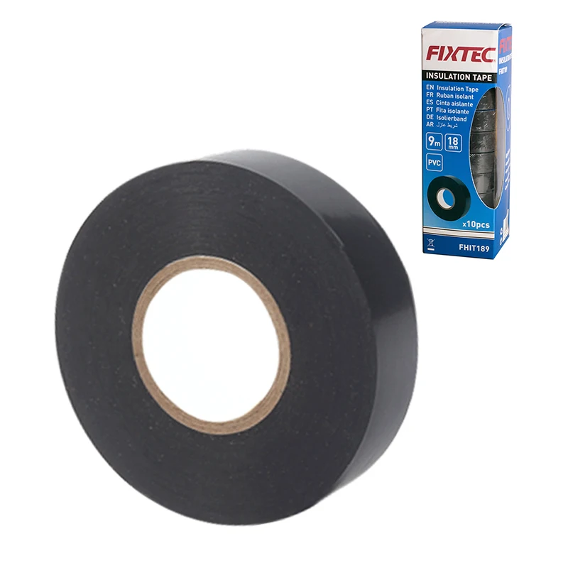 ПВХ изоляционная лента FIXTEC 9 15 м толщина 0 19 мм с сертификацией