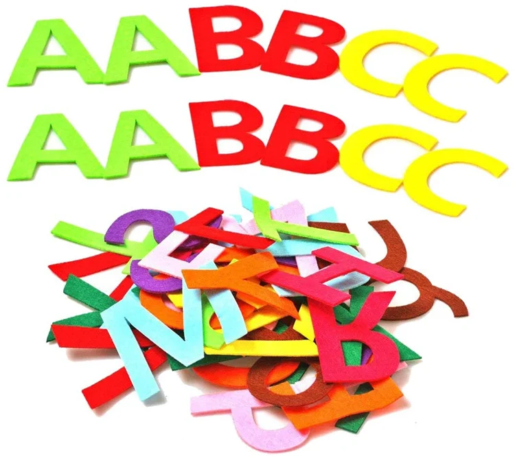 Factory wholesale colorful wool felt number felt letter uppercase lowcase alphabet felt fabric letters for DIY arts and crafts
