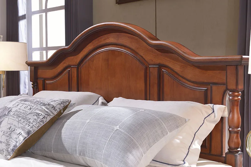 New products ideas 2024 king bed frame master bedroom furniture sets solid wood bed king size double bed antique furniture