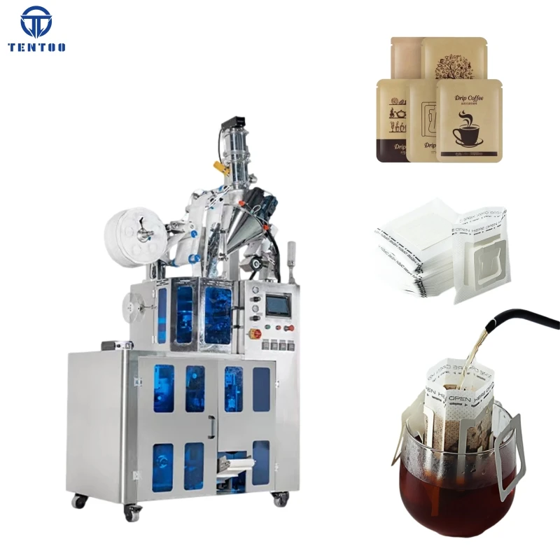 Easy to operate high speed automatic powder filter drip coffee bag inner and outer drip coffee bag packing machine