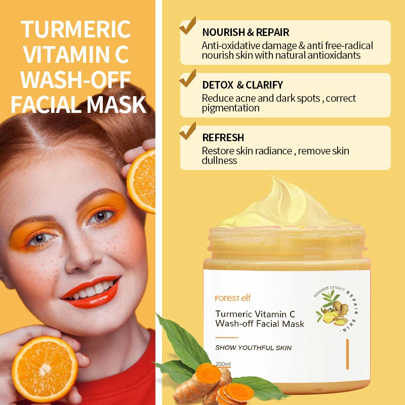 Turmeric Skincare Set Private Label Anti Acne Dark Spot Whitening Soap Serum Scrub Cream Facial Wash Face Skin Care Set (new)