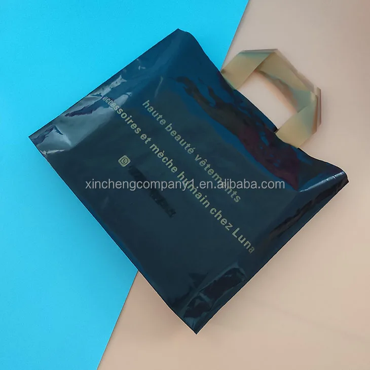 Wholesale Custom Plastic Bags With Logo Recyclable Handle Groceries Business Promotion Shopping Bags