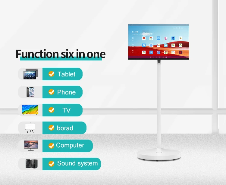 27 Inch Portable Smart TV Portable for Home Business Gaming Android TV Smart Television Touch Screen Monitor