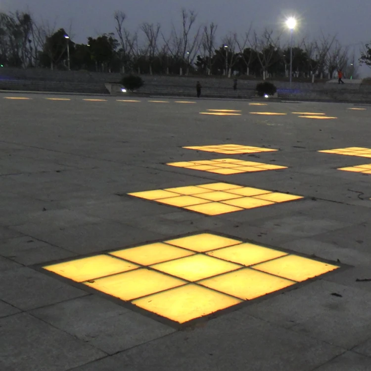 Outdoor Garden light Square RGB Color Changing Sensor Toughened glass Ground Recessed Inground LED Paver Brick Light