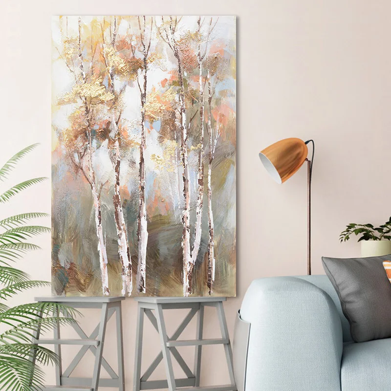 
Handpainted Abstract Trees Oil Painting Reproduction Wall Hangings For Home Decor 