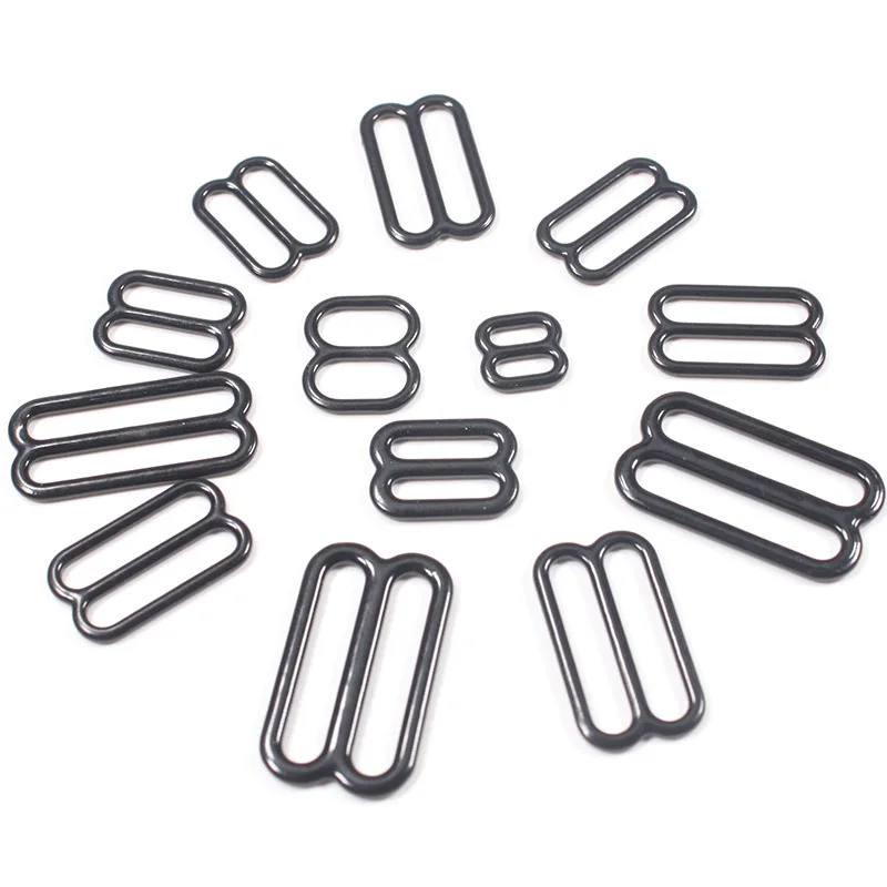 Underwear accessories bra slider manufacturer custom metal swimwear nylon coated slider and hook