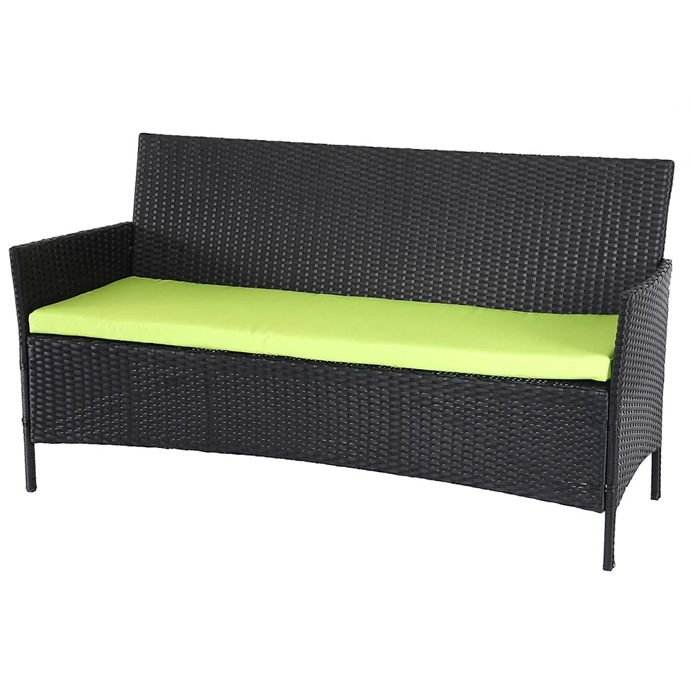 Hot Sale Outdoor Popular HDPE Plastic  Rattan Chair 3 seat Chair Frame Material Galvanized Steel Outdoor Furniture Garden Chair