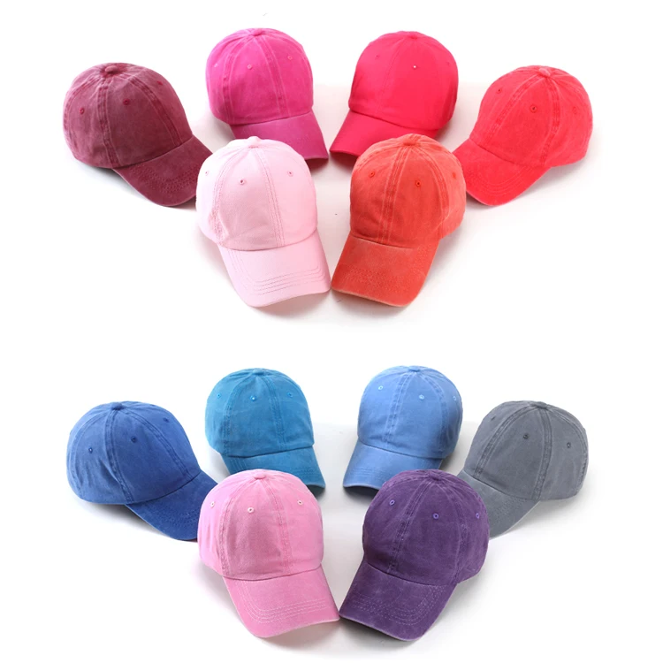 Custom LOGO Cap Women Men Washed Cotton Distressed Baseball Cap Unisex Casual Adjustable Caps Outdoor Trucker Snapback Hats