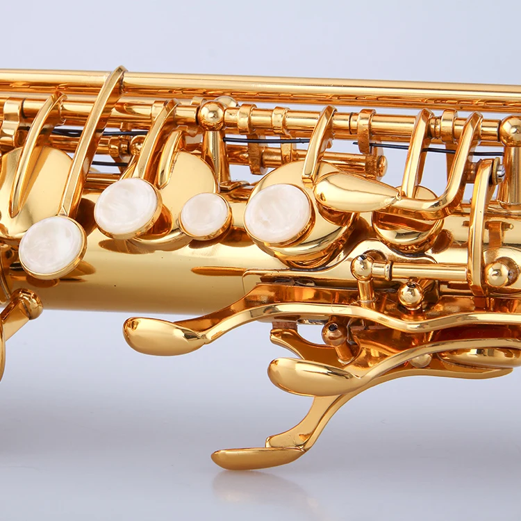 High F# Eb Key Golden Lacquer Surface Musical Instrument Alto Saxophone