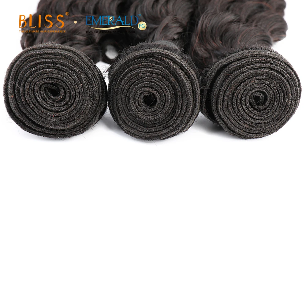 Bliss Emerald 3 IN 1 Packet Hair Unprocessed One Donor Loose Deep Wave 3 Bundles 100% Brazilian Human Hair Packet Manufacturer