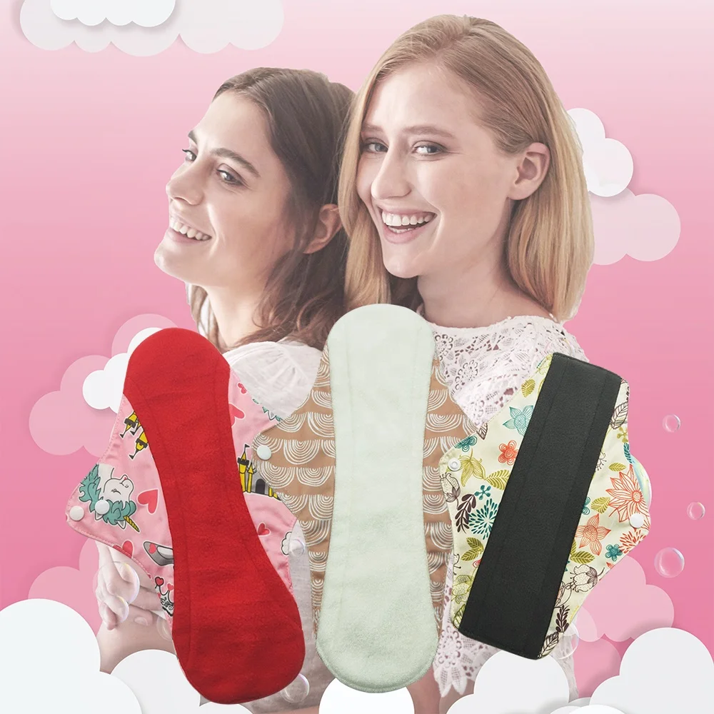 Customize white Anti Slip Non-slip silicone dot Daily reusable sanitary pad menstrual pads