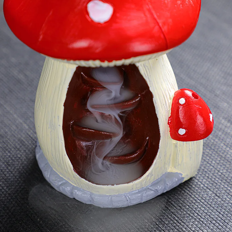 resin crafts Mushroom incense burner backward flow sandalwood incense burner household agarwood incense burner holder